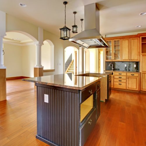 New construction luxury home interior.Kitchen with beautiful details.